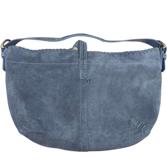 Vintage Coach Soho Fringe Blue Suede Large Hobo #4277 Shoulder Bag Y2K Rare - Picture 2 of 10